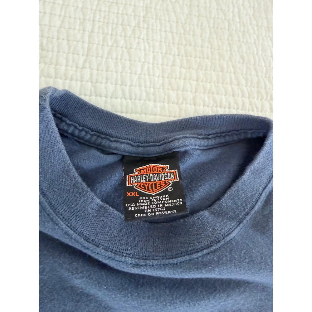 Harley Davidson T-Shirt Mens XXL Blue Tribal Graphic Harley Haven South Carolina - Picture 5 of 8